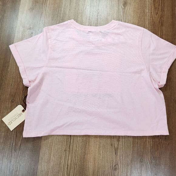 🔹️Recycled Threads Pink "Don't Be Shady" Cool Cat Crop Top XLarge - Picture 2 of 6